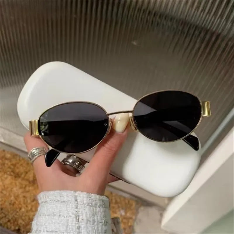 Chic Oval Metal Sunglasses
