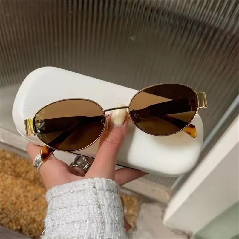 Chic Oval Metal Sunglasses