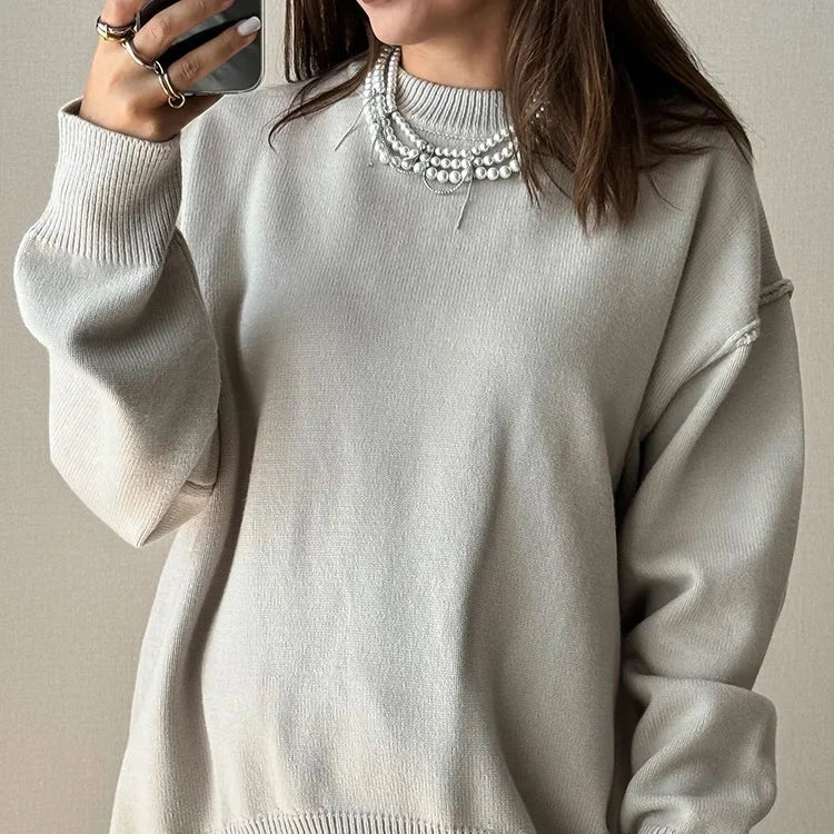 Beige Cozy Winter Pullover