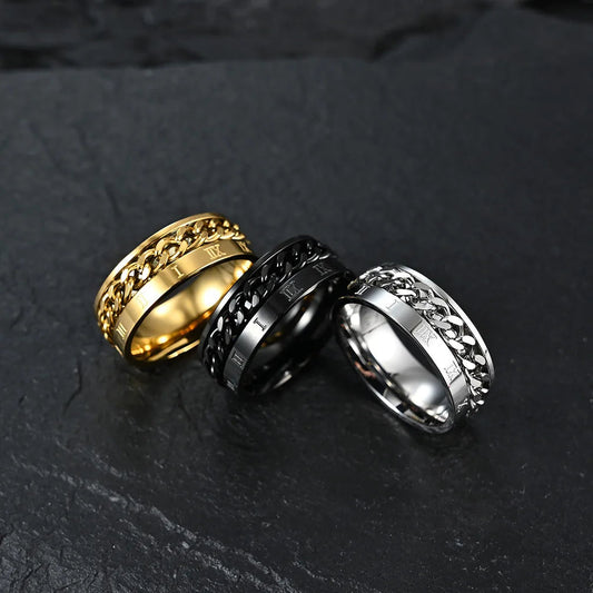 Men's Roman Fidget Spinner Ring