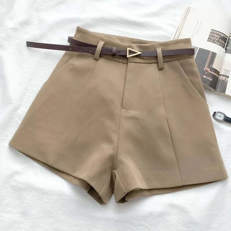 Chic A-Line Belted Women's Shorts